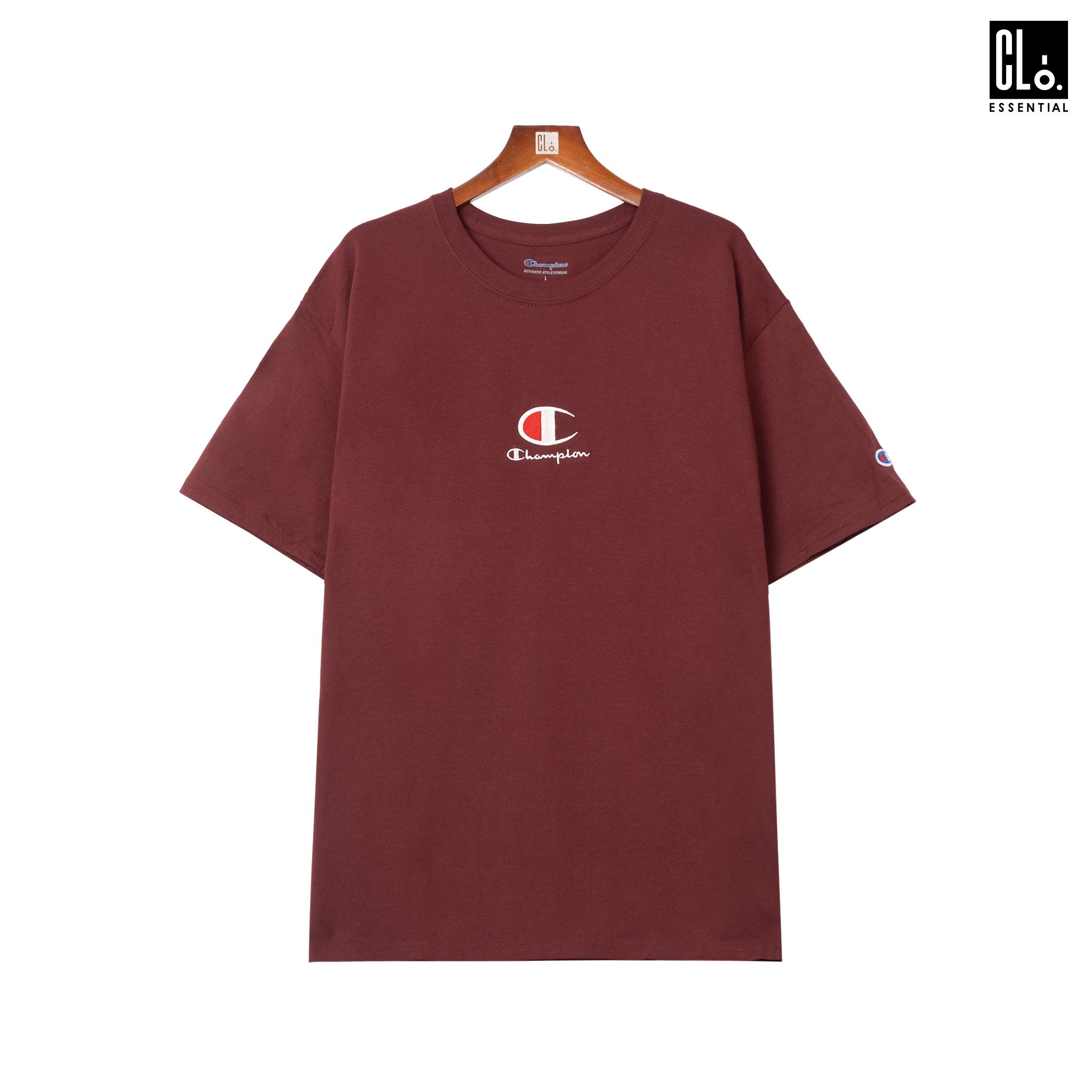 CHAMPION, BASIC LOGO C T-SHIRT - MAROON