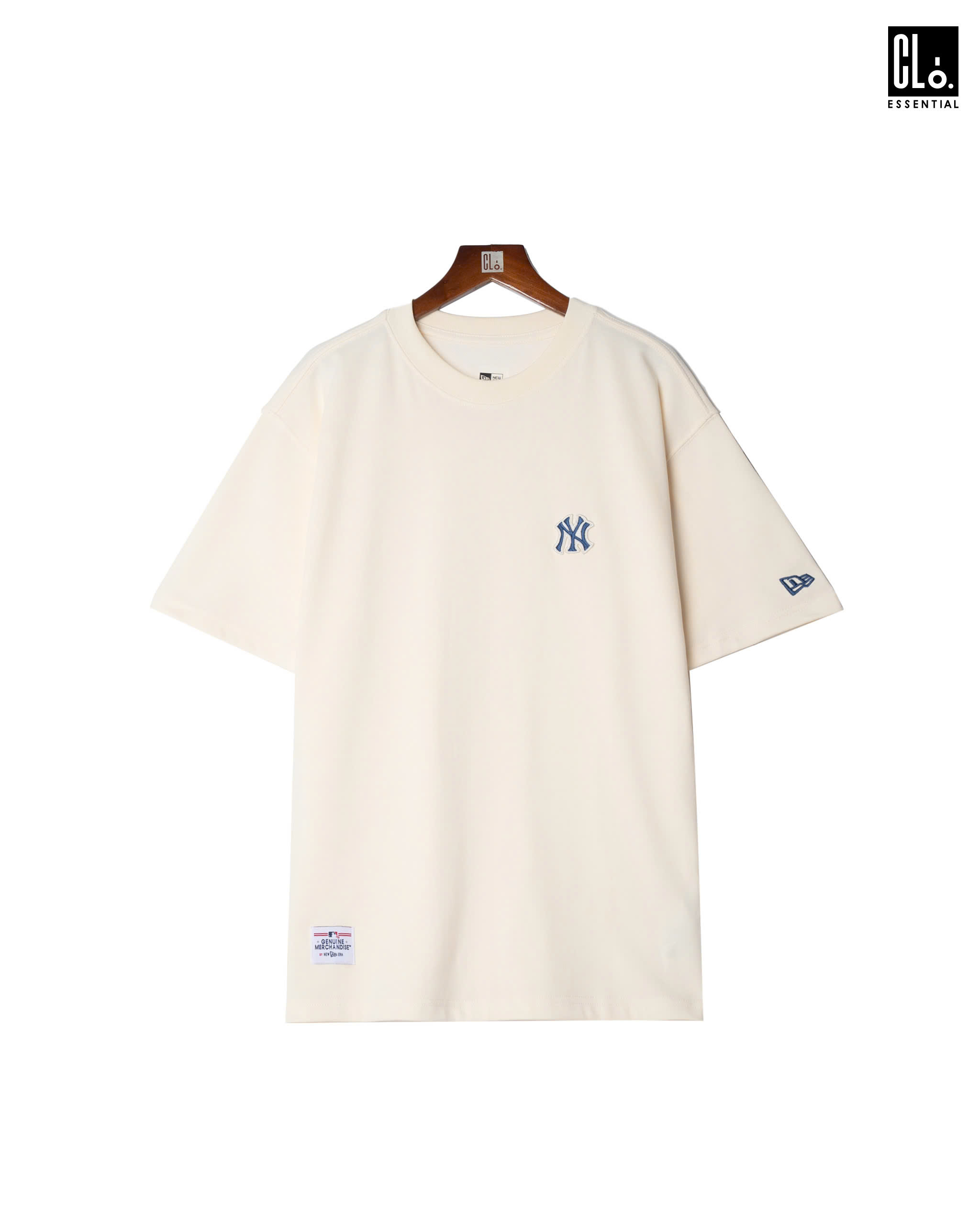 New Era, Ap Ne Essential Basic LOGO T-Shirt - Cream