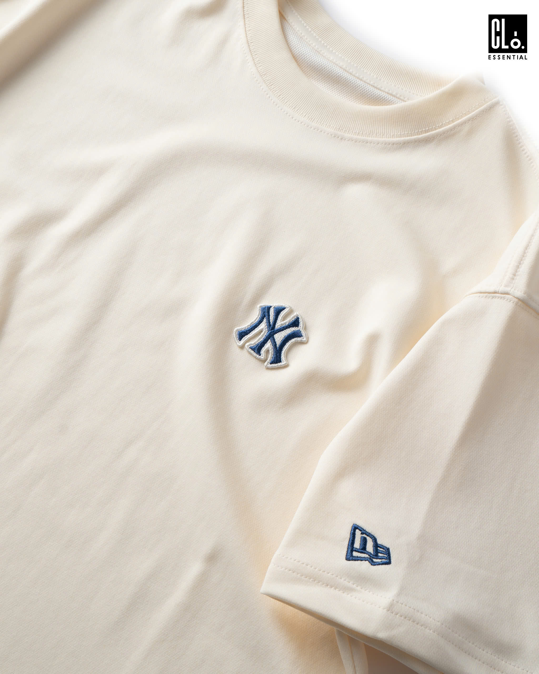 New Era, Ap Ne Essential Basic LOGO T-Shirt - Cream