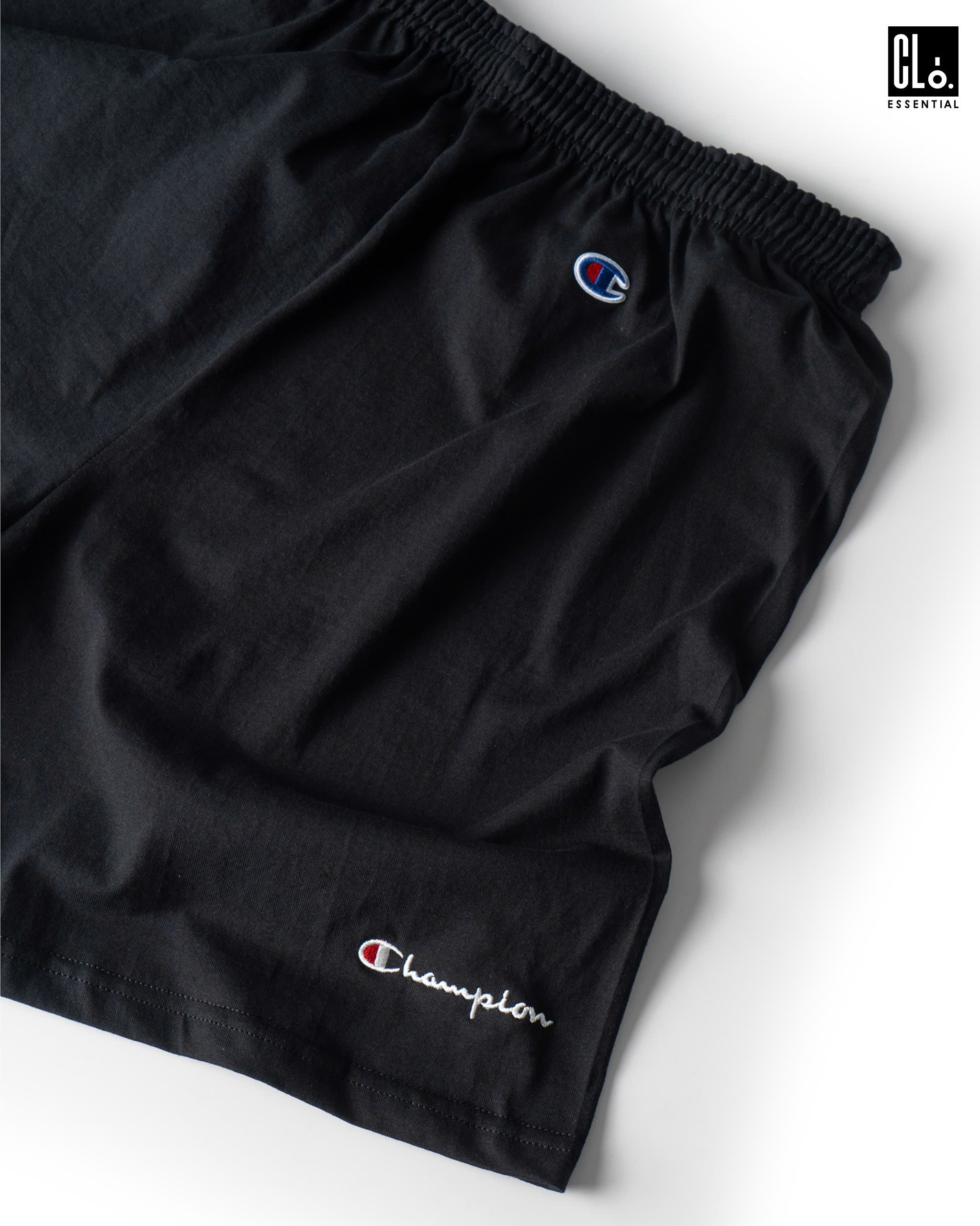 Champion , Japan Left C & Script Logo Shorts - Black