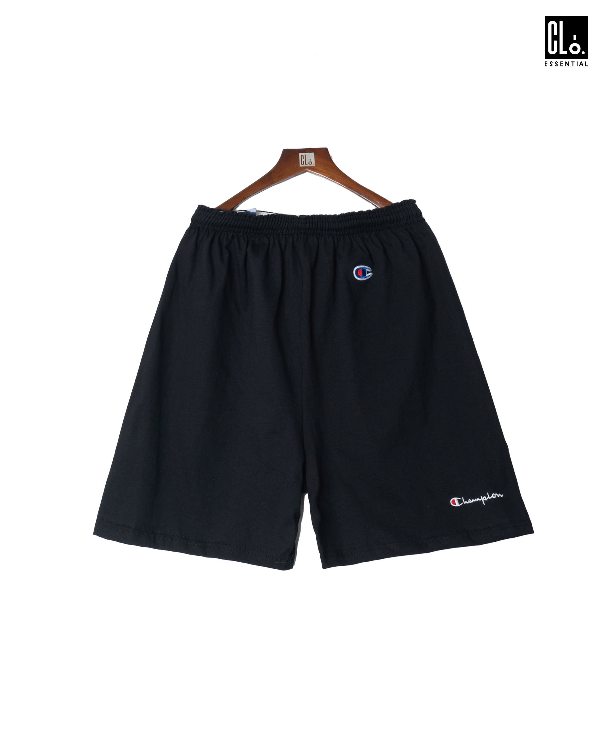 Champion , Japan Left C & Script Logo Shorts - Black