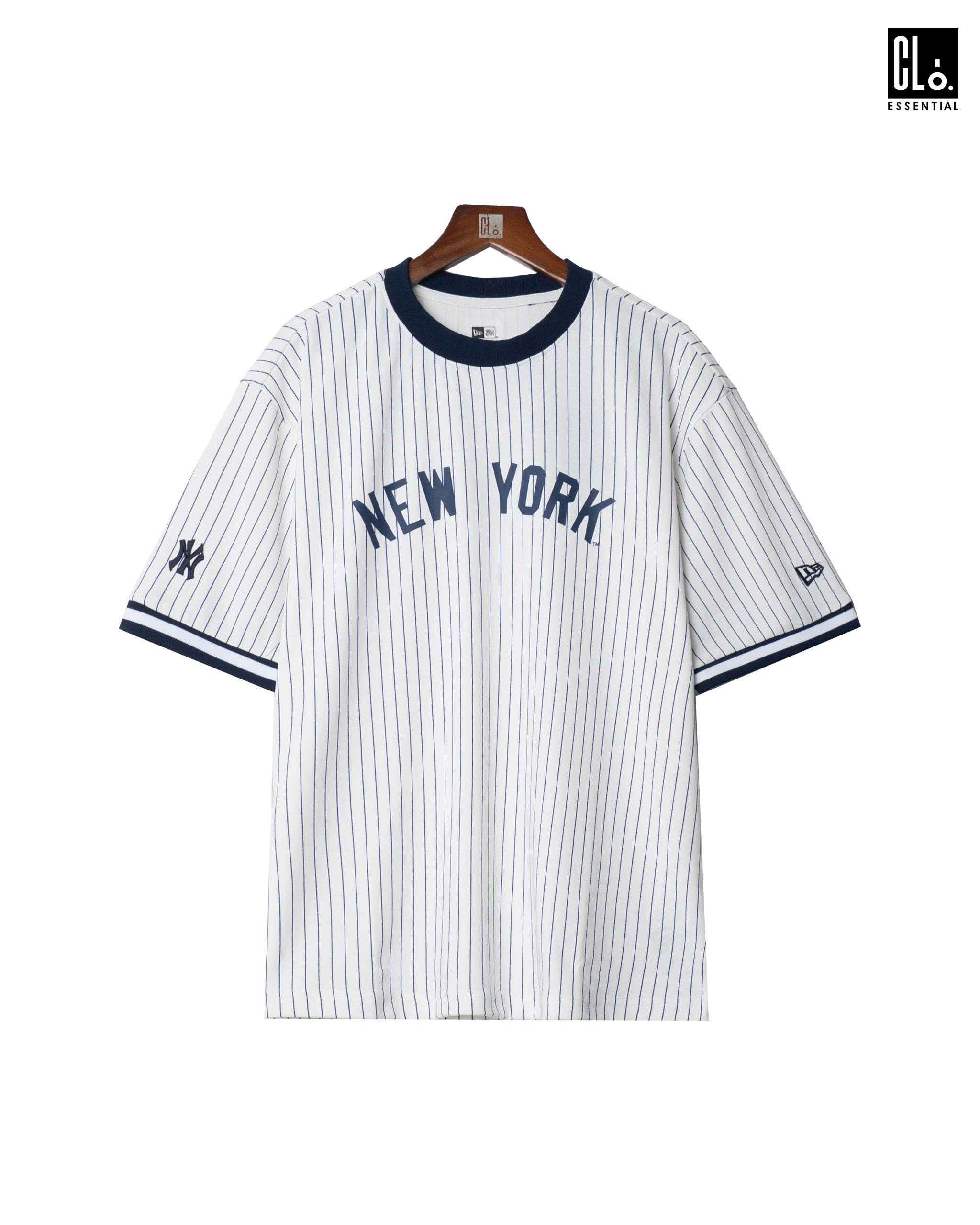 New Era, Ap MLB Black Striped Neyyan T-Shirt - White