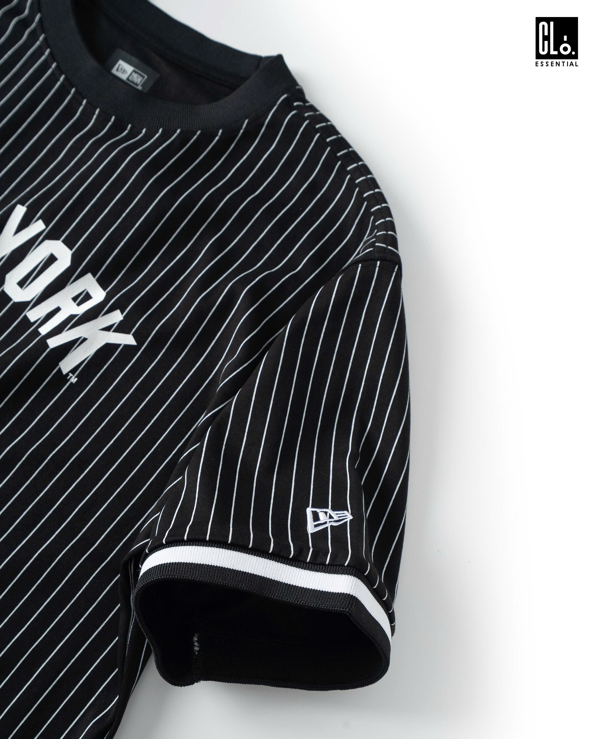 New Era, Ap MLB Black Striped Neyyan T-Shirt - Black