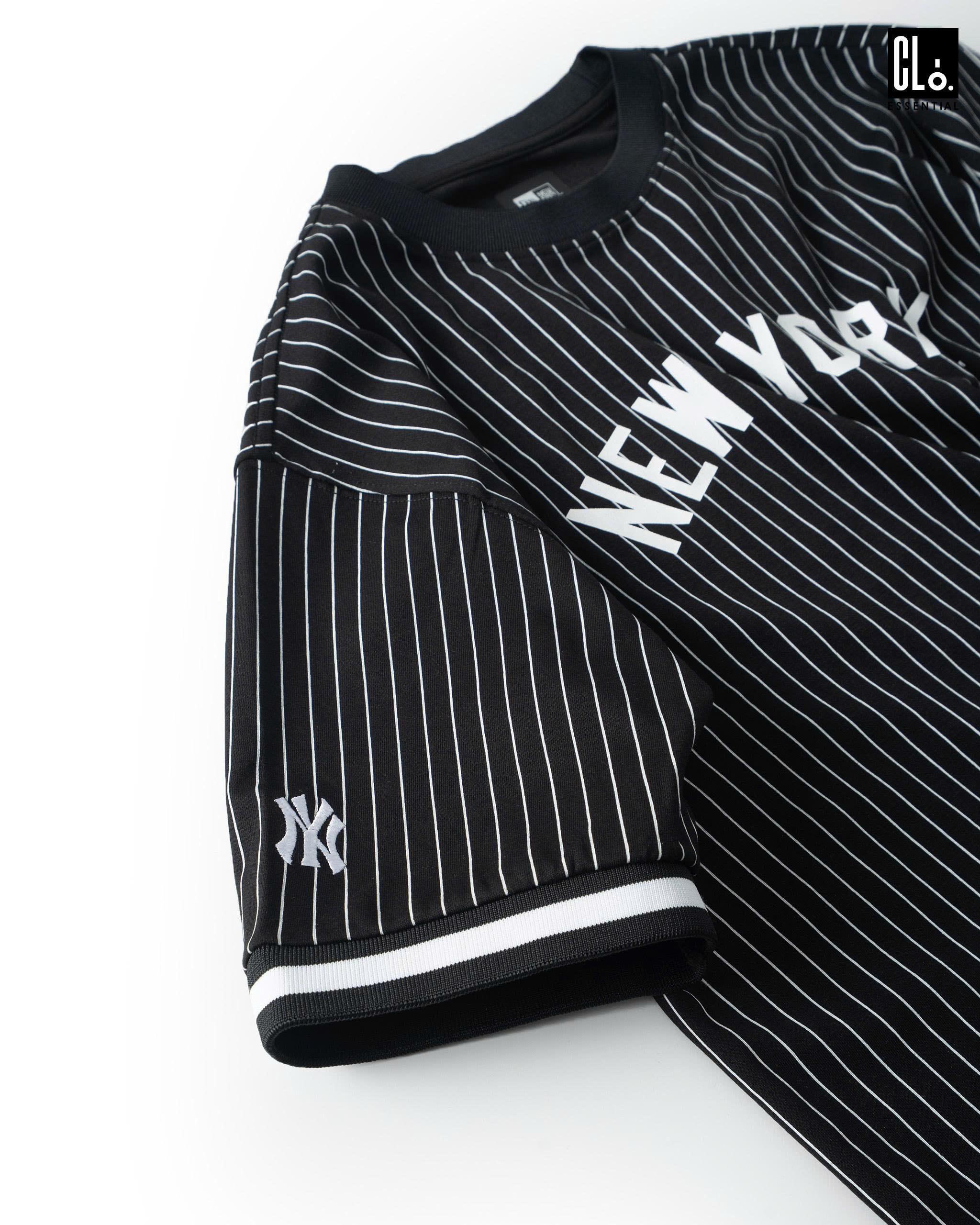 New Era, Ap MLB Black Striped Neyyan T-Shirt - Black