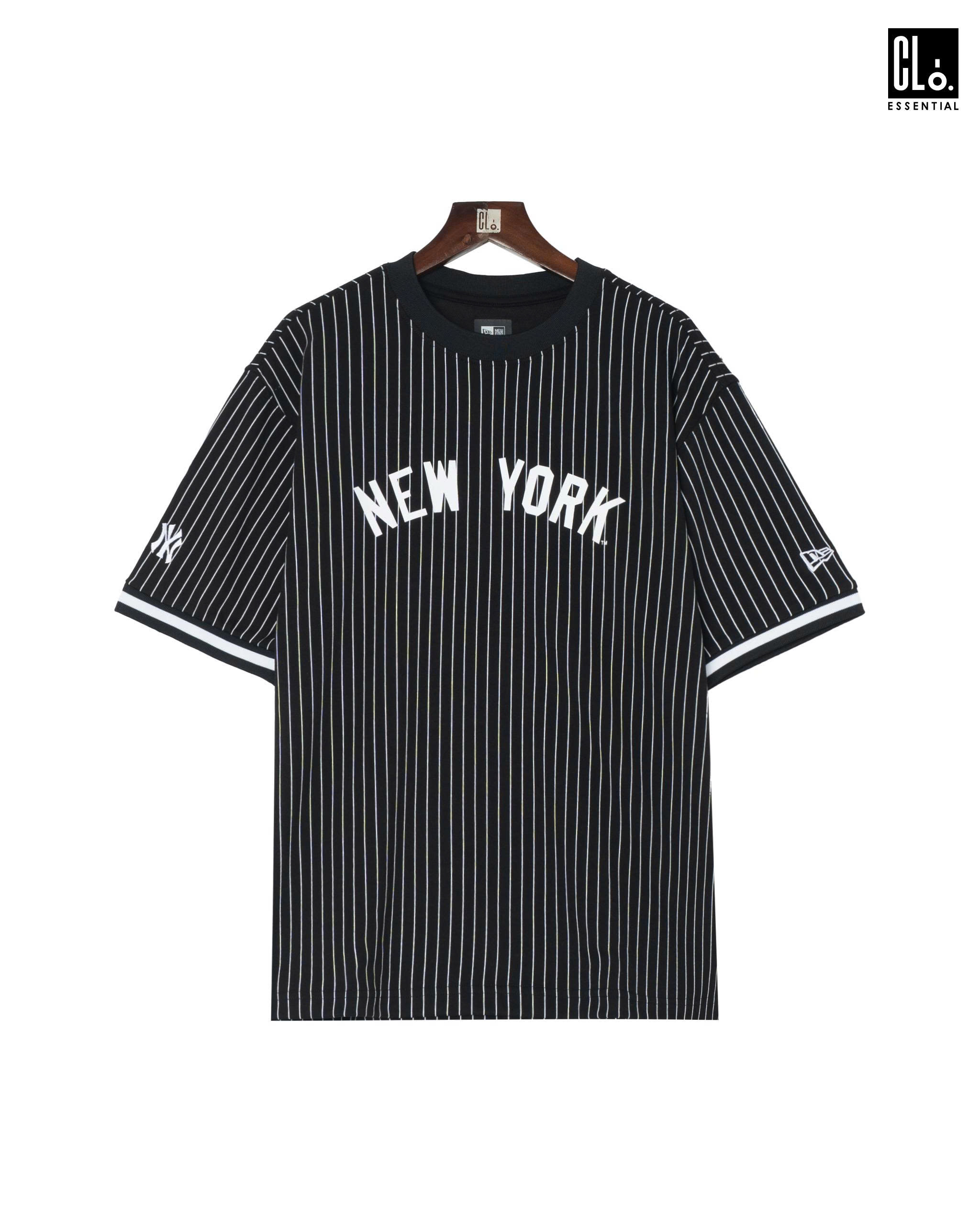 New Era, Ap MLB Black Striped Neyyan T-Shirt - Black
