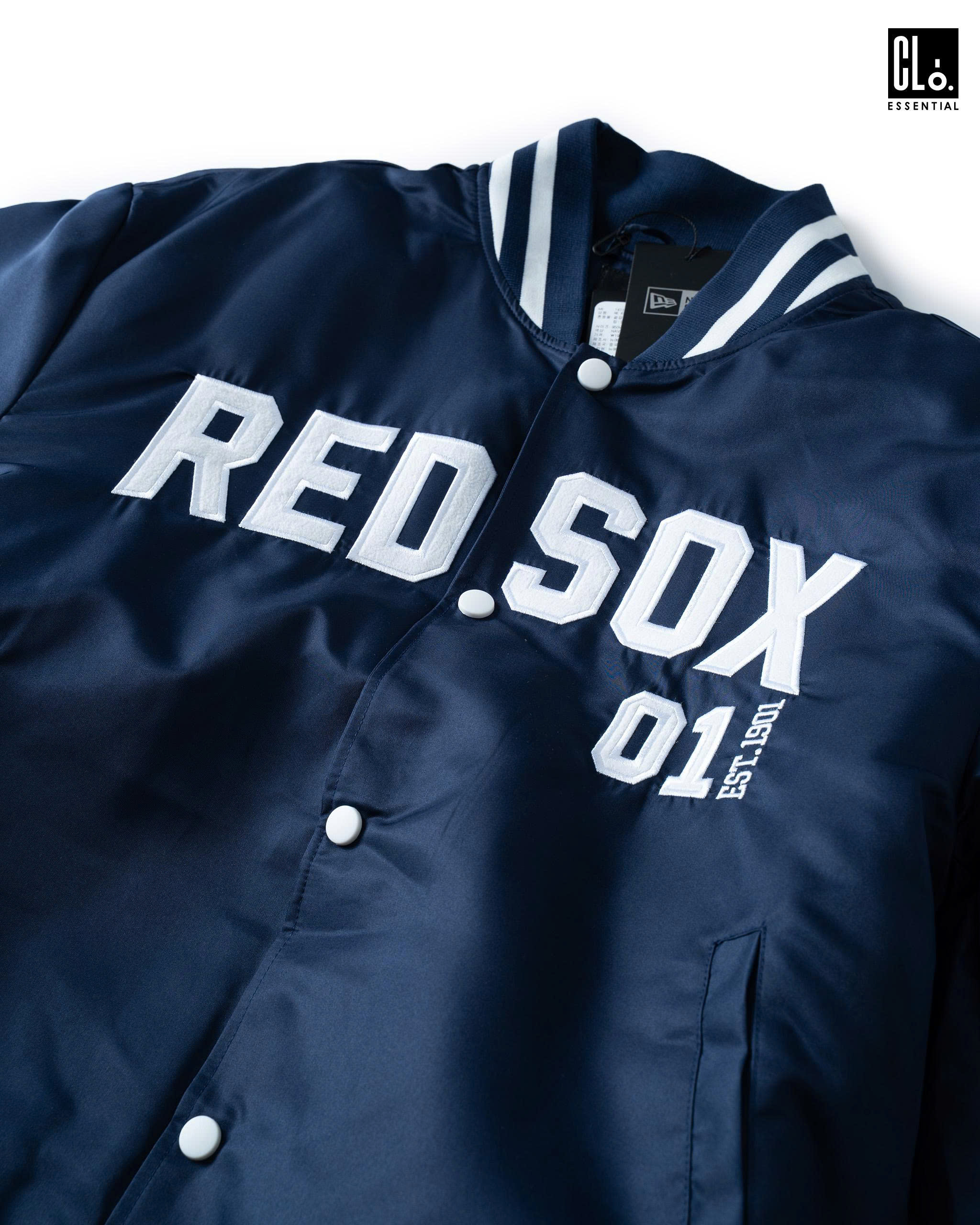 New Era, Korea Jacket MLB RedSox Script Logo - Navy