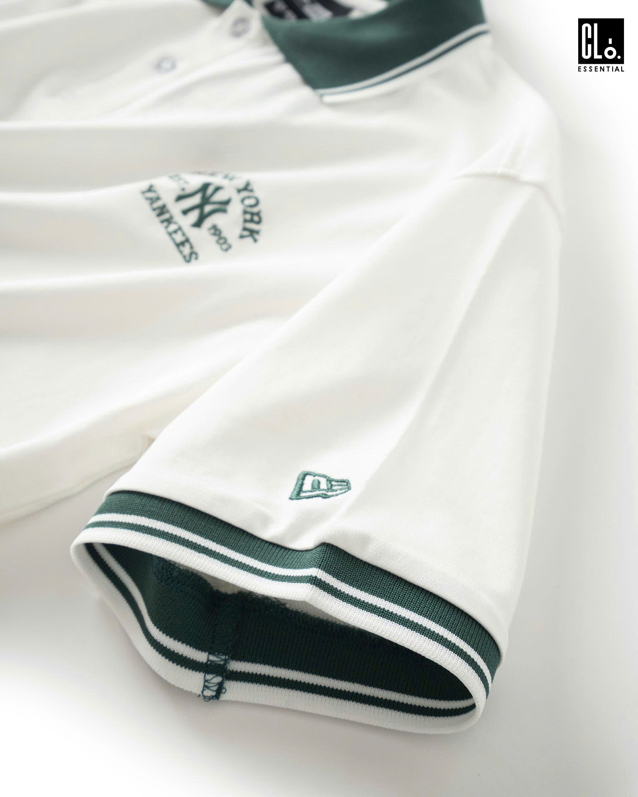 NEW ERA, AP MLB POLO BASIC MIX LOGO NEYYAN - WHITE/GREEN