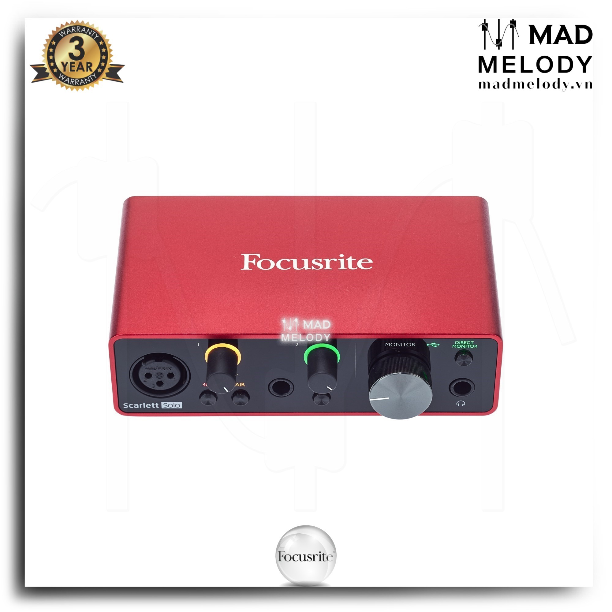 Bộ thu âm Focusrite Scarlett Solo Studio Gen 3 Recording Bundle | Mad Melody