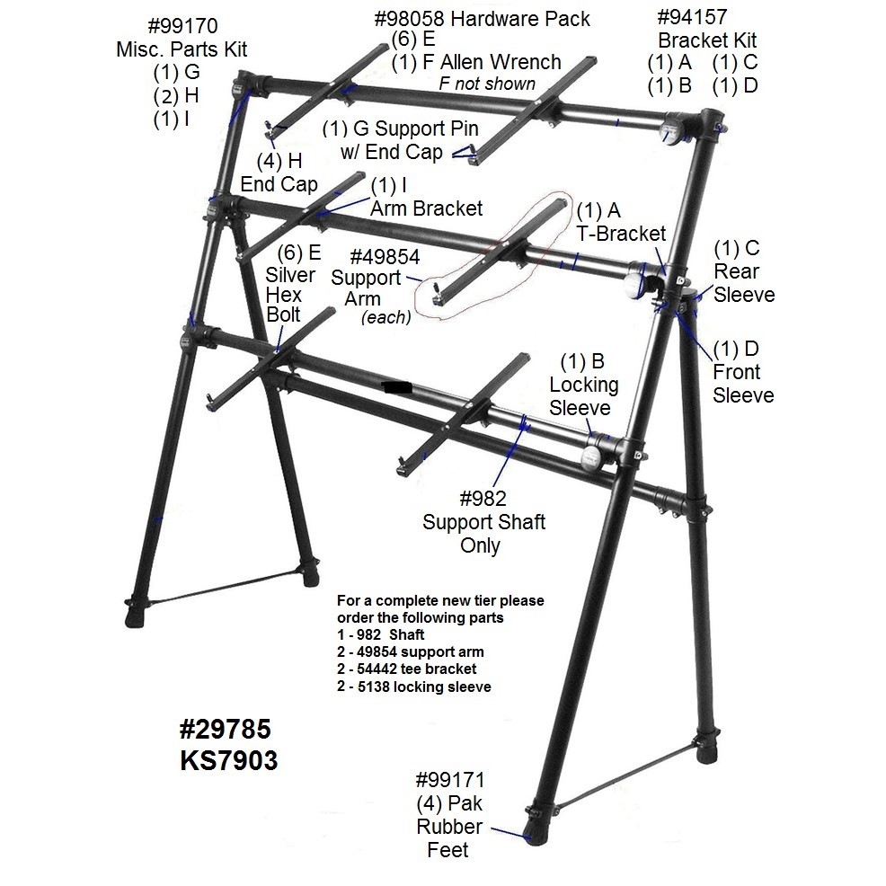 A frame store keyboard stand