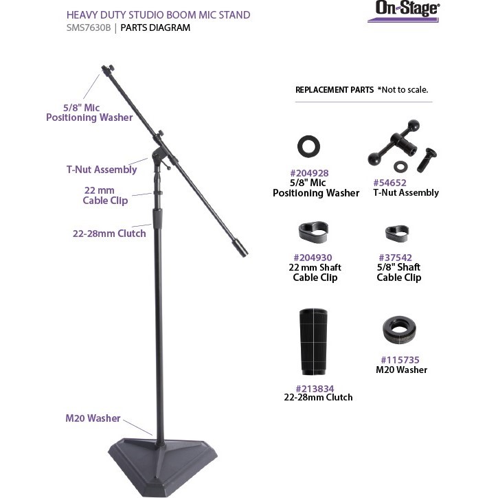 On-Stage SMS7630B Studio Boom Mic Stand (hạng nặng)
