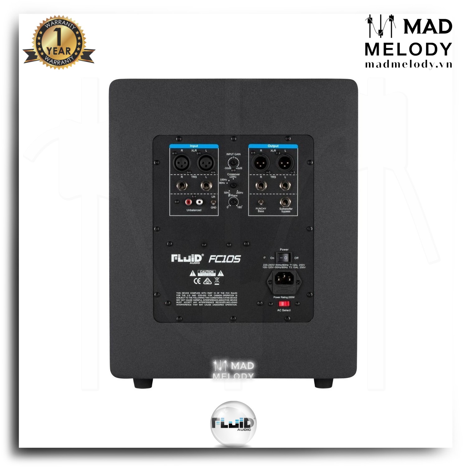 Fluid Audio FC10S 10-inch Active Studio Subwoofer (Loa siêu trầm)