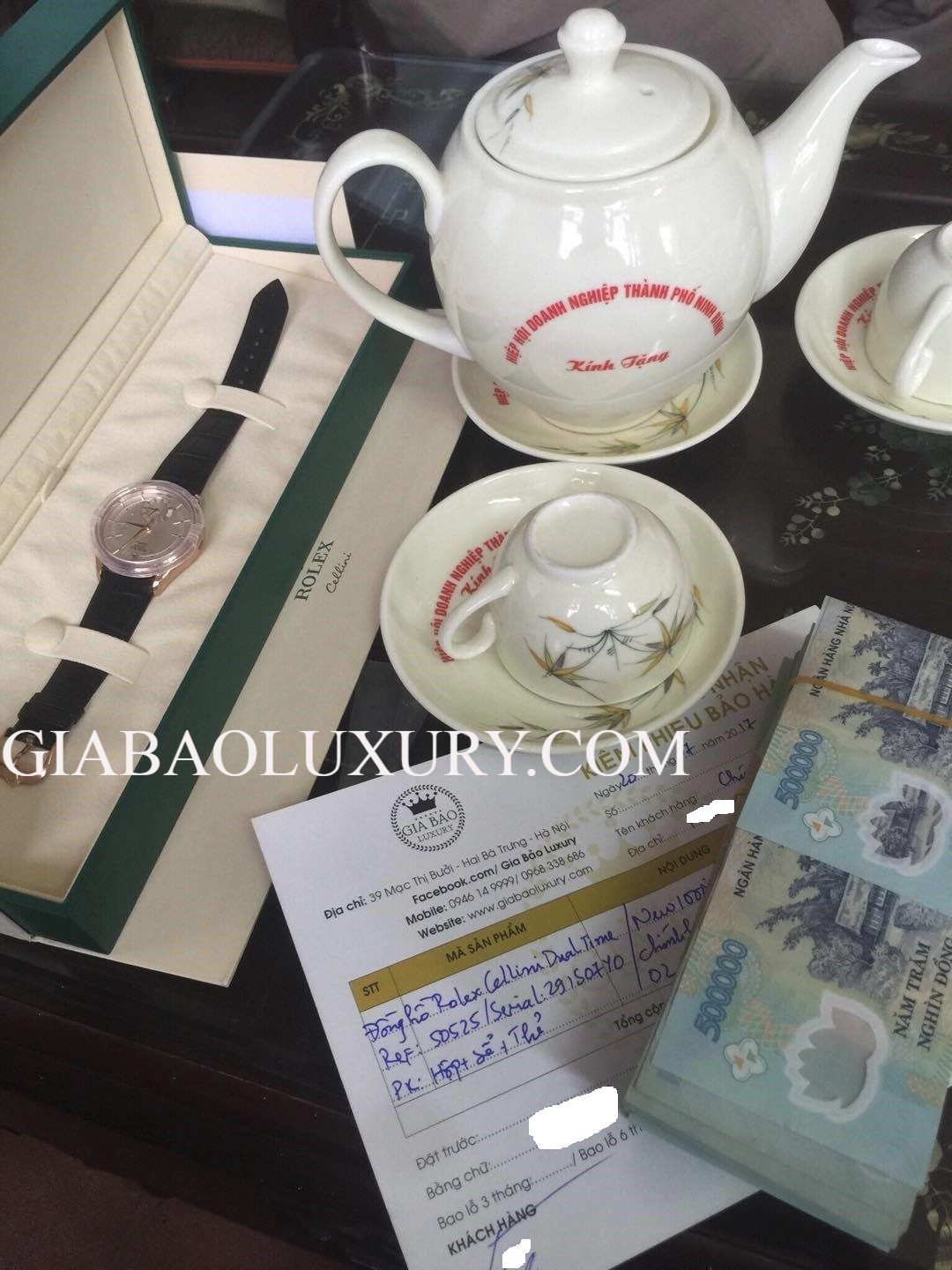 Lời cám ơn tới khách hàng – Chú Tâm ở thành phố Ninh Bình giao dịch thành công đồng Hồ Rolex Cellini Dual Time 50525
