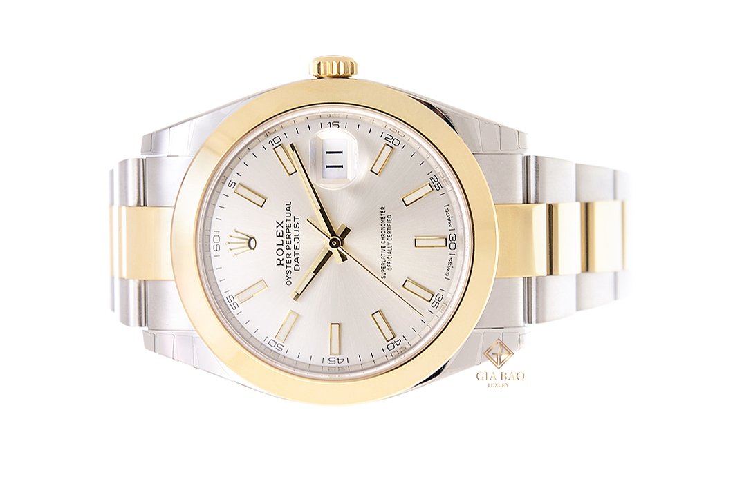 Đồng Hồ Rolex Datejust 41 126303 Mặt Số Bạc Cọc Số Dạ Quang Dây Đeo Oyster