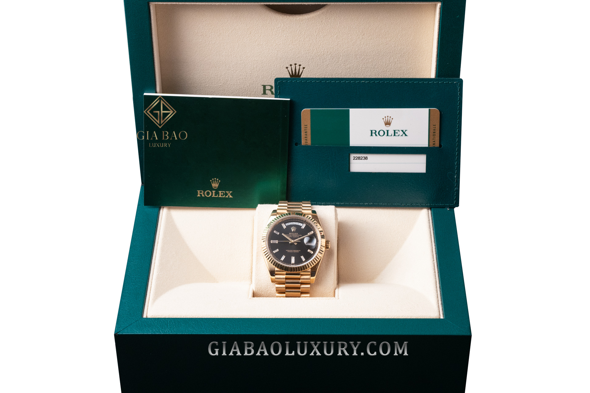 Rolex Day-Date 40 228238 Black Diamond-set Dial (Like New)