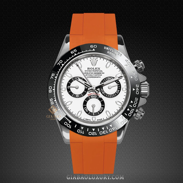 Dây Rubber B Tang Buckle Series cho Rolex Daytona phiên bản dây kim loại Oyster vành Ceramic