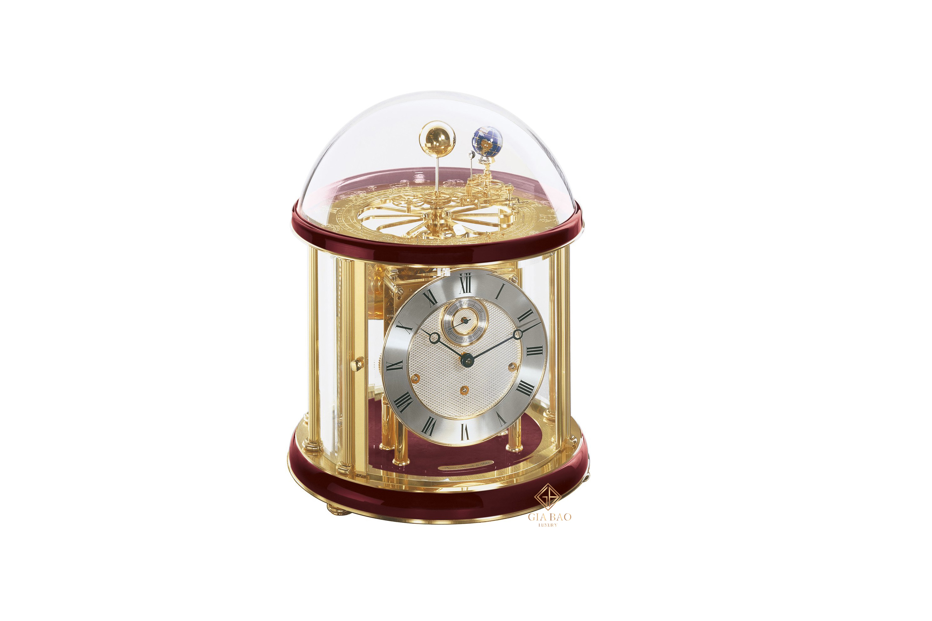 Hermle Tellurium 22805 V20352 (Red and Brass) Clock