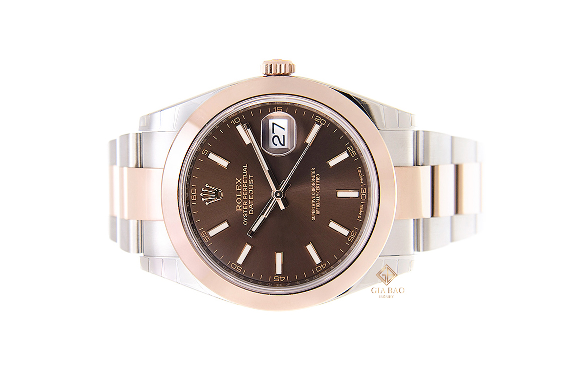 Đồng Hồ Rolex Datejust 41 126301 Mặt Số Chocolate Cọc Dạ Quang Dây Đeo Oyster