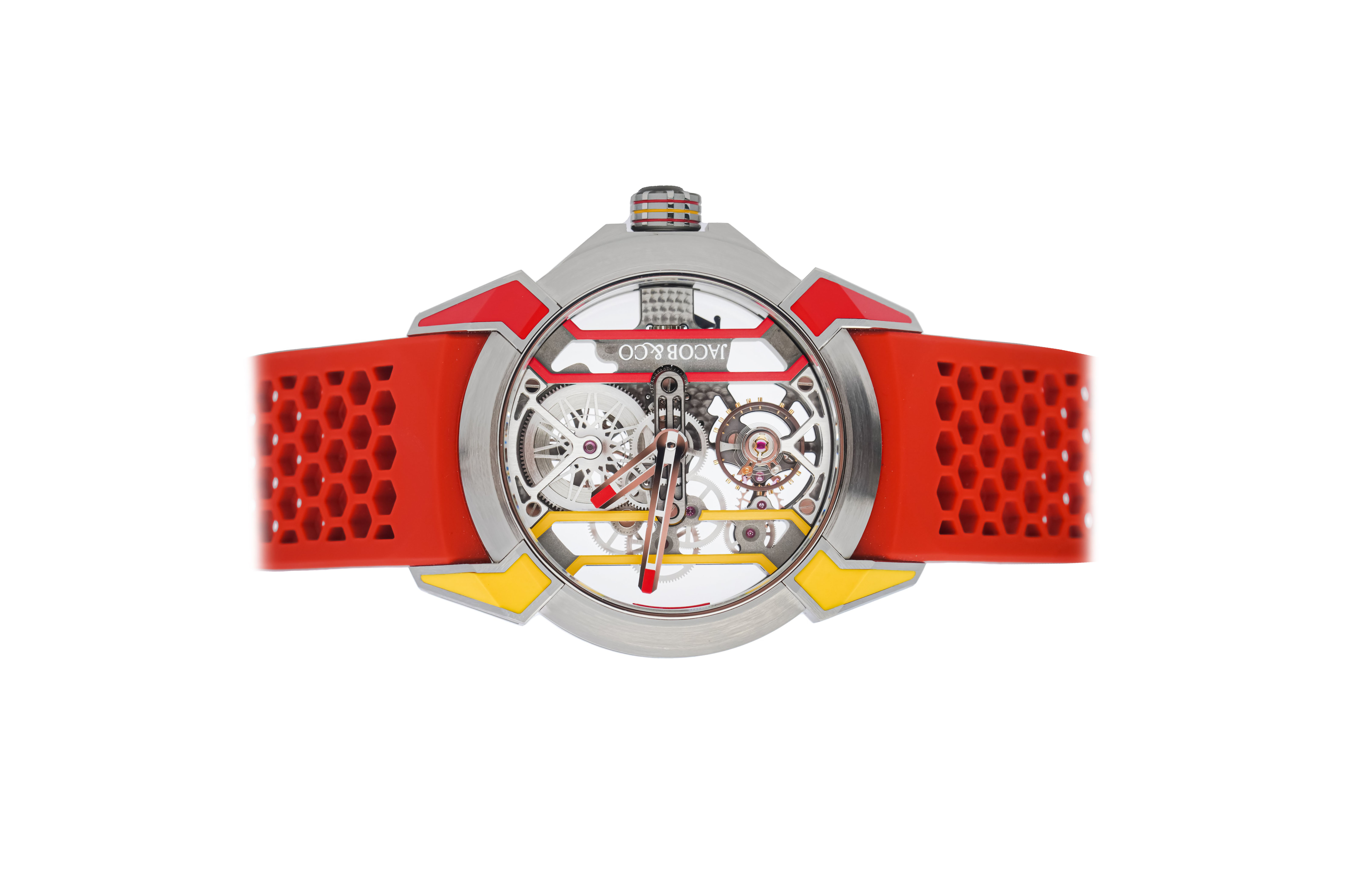 Đồng hồ đeo tay Jacob & Co, EPIC X WATCH, vỏ titanium, size 44mm, máy lên dây cót tay, dây cao su size M, phiên bản Việt Nam giới hạn, mã: EX110.20.AH.AL.ABRUA, hàng mới 100%
