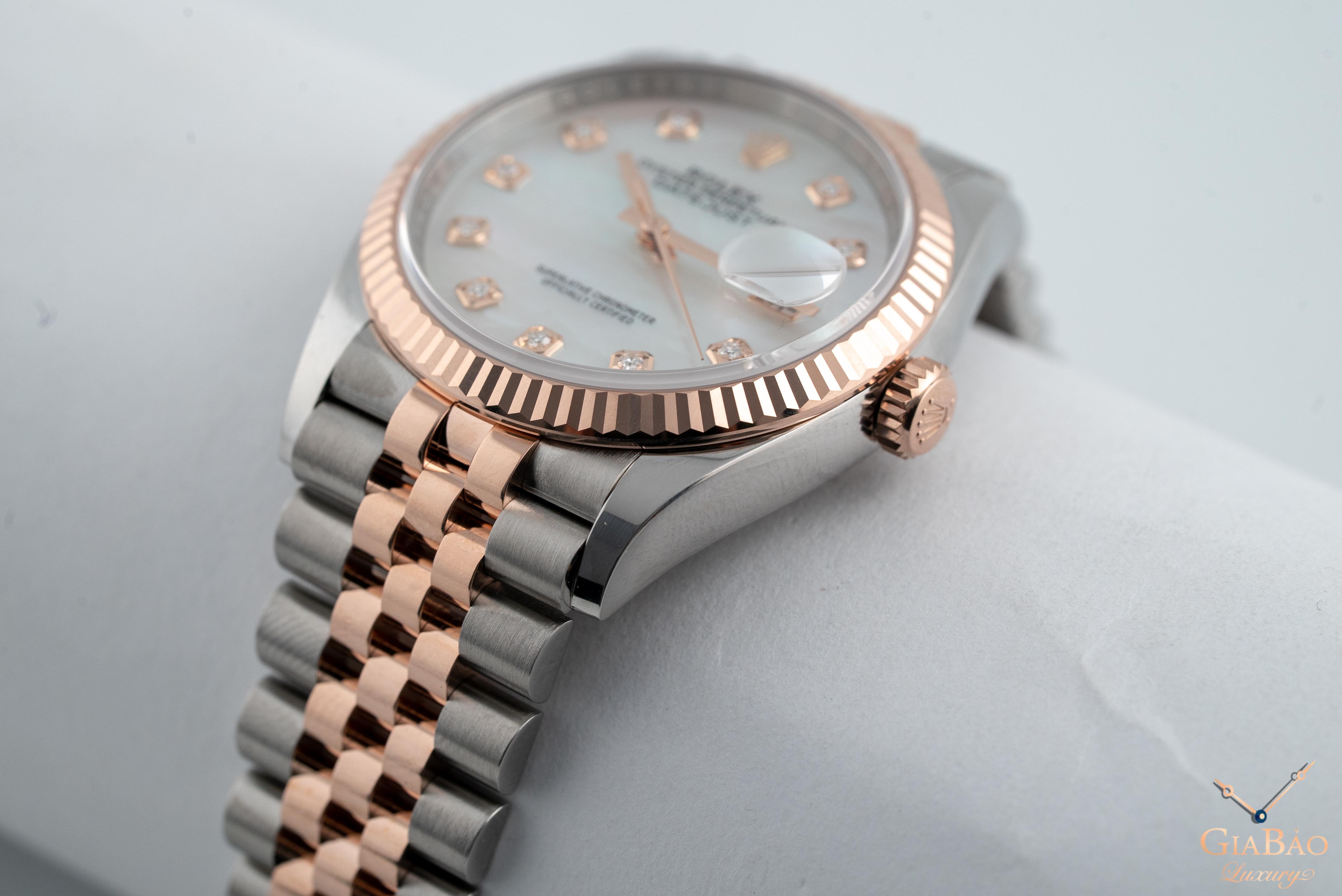 Đồng Hồ Rolex Datejust 36 126231 Mặt Số Vỏ Trai Trắng