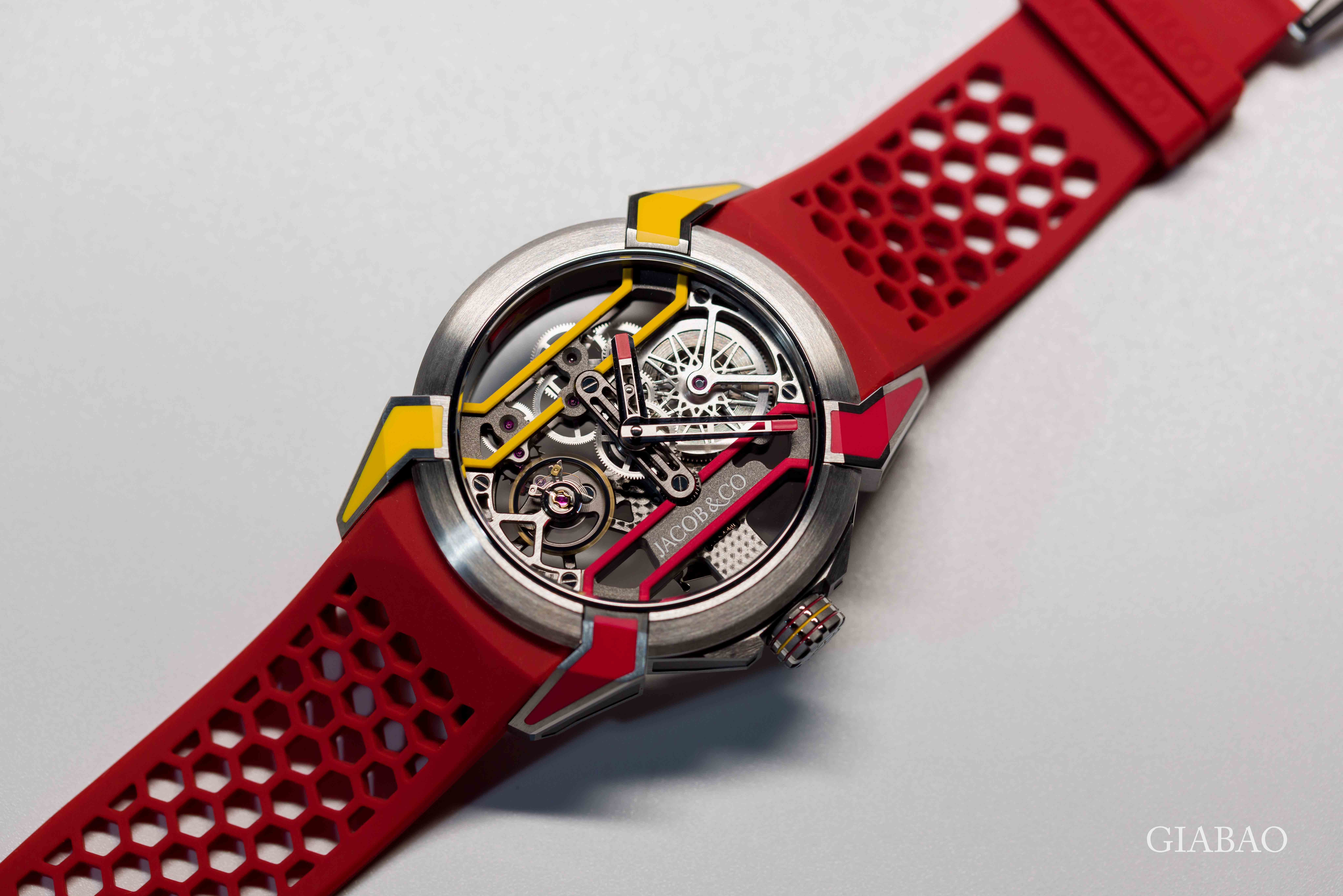 Đồng hồ đeo tay Jacob & Co, EPIC X WATCH, vỏ titanium, size 44mm, máy lên dây cót tay, dây cao su size M, phiên bản Việt Nam giới hạn, mã: EX110.20.AH.AL.ABRUA, hàng mới 100%
