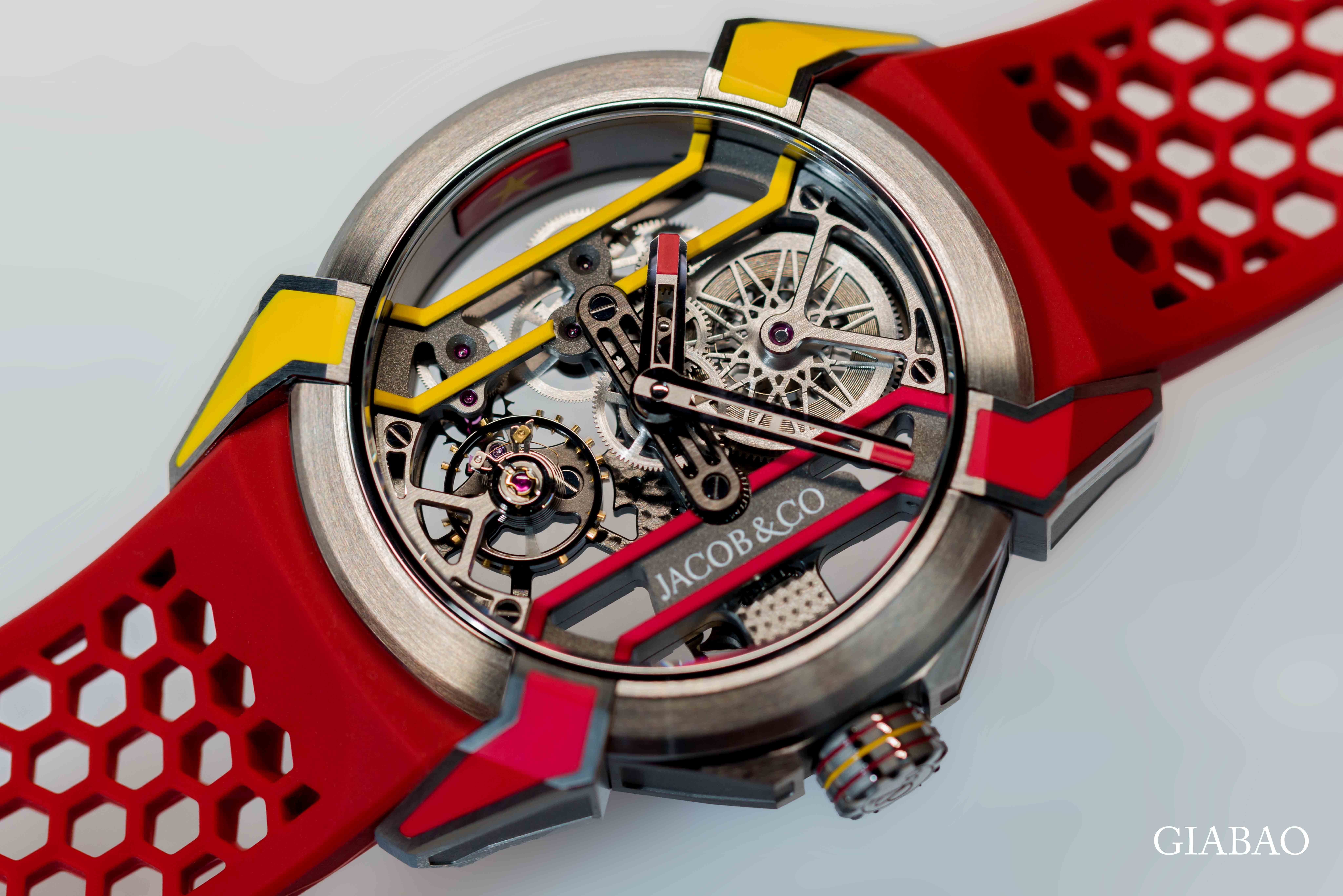 Đồng hồ đeo tay Jacob & Co, EPIC X WATCH, vỏ titanium, size 44mm, máy lên dây cót tay, dây cao su size M, phiên bản Việt Nam giới hạn, mã: EX110.20.AH.AL.ABRUA, hàng mới 100%