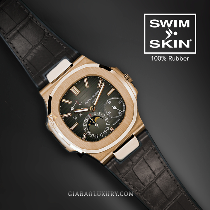 Dây Rubber B SwimSkin® Da Cá Sấu cho Patek Philippe Nautilus 5712