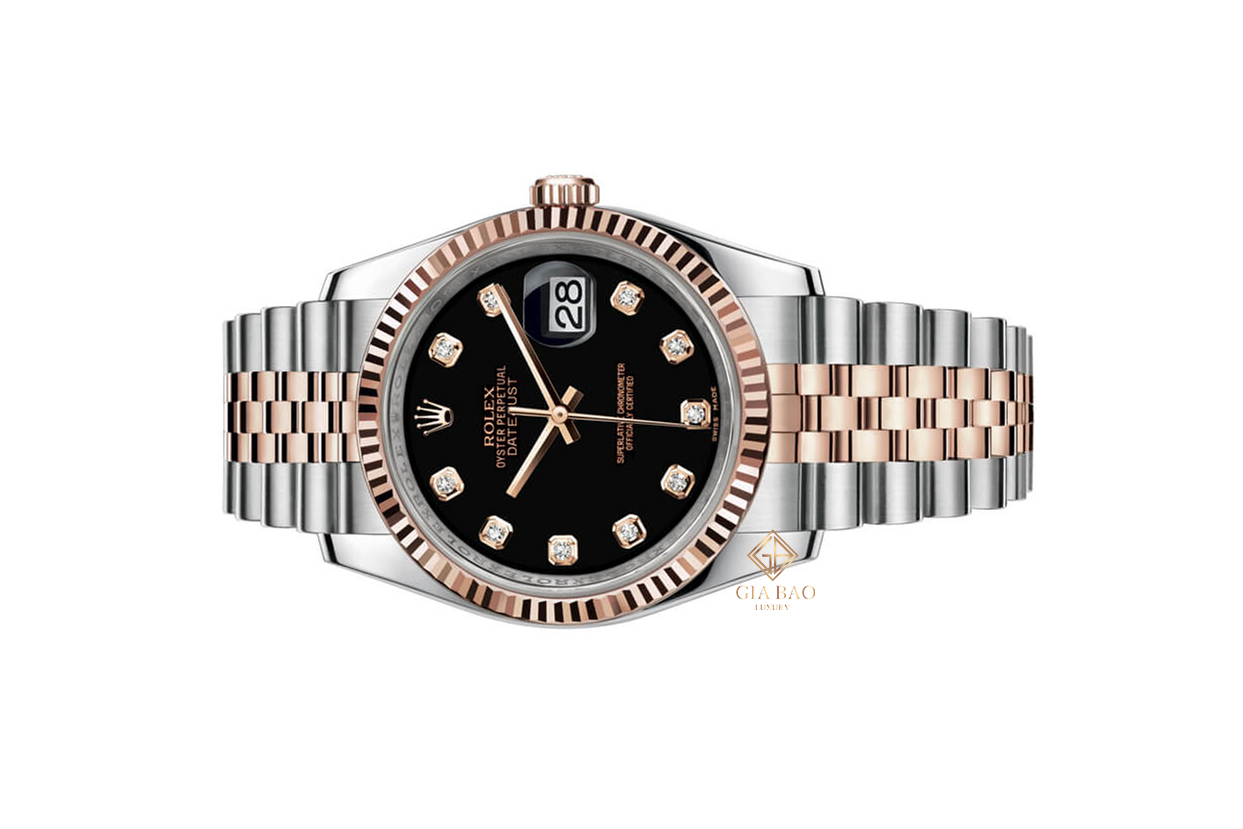 Đồng Hồ Rolex Datejust 116231 Mặt Số Đen Nạm Kim Cương