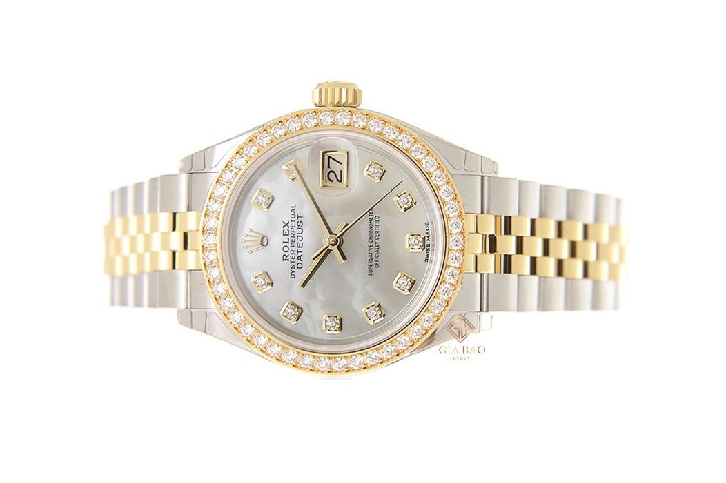 Đồng Hồ Rolex Lady-Datejust 28 279383RBR Mặt Số Vỏ Trai Trắng