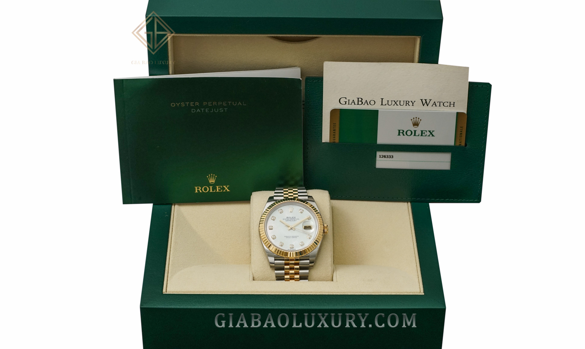 Rolex Datejust 41 126333 White Mother-of-Pearl, Diamond-set Dial