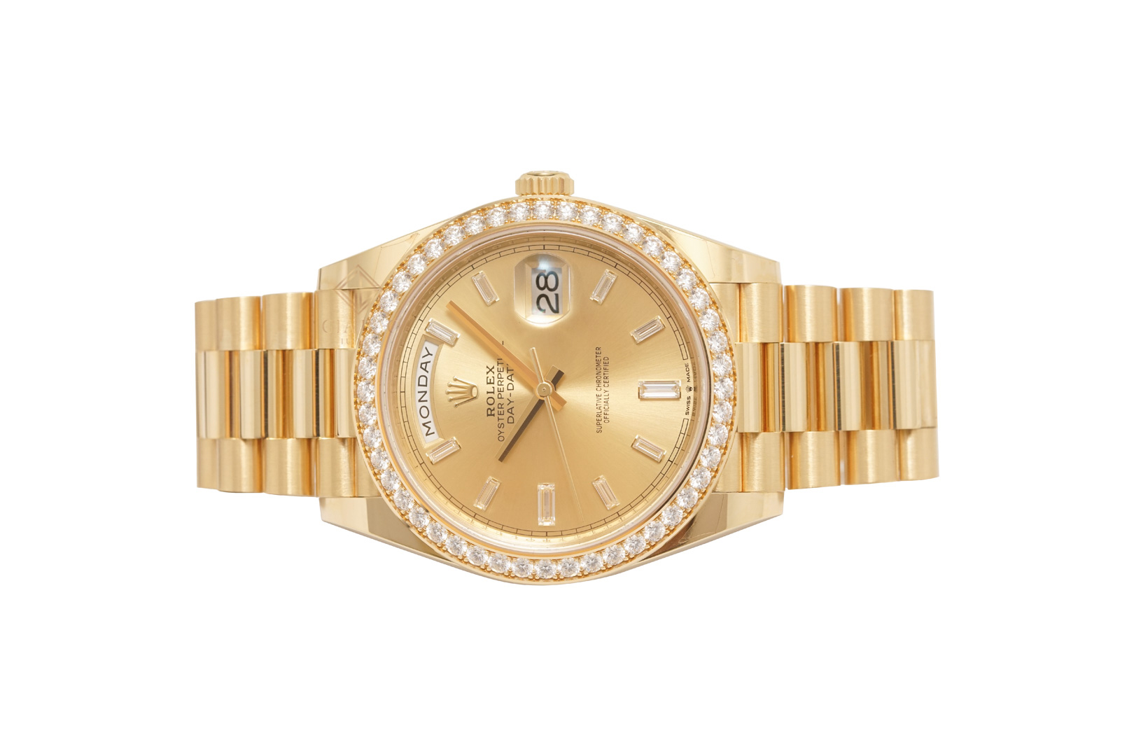 Rolex Day-Date 40 228348RBR Champagne Diamond-set Dial