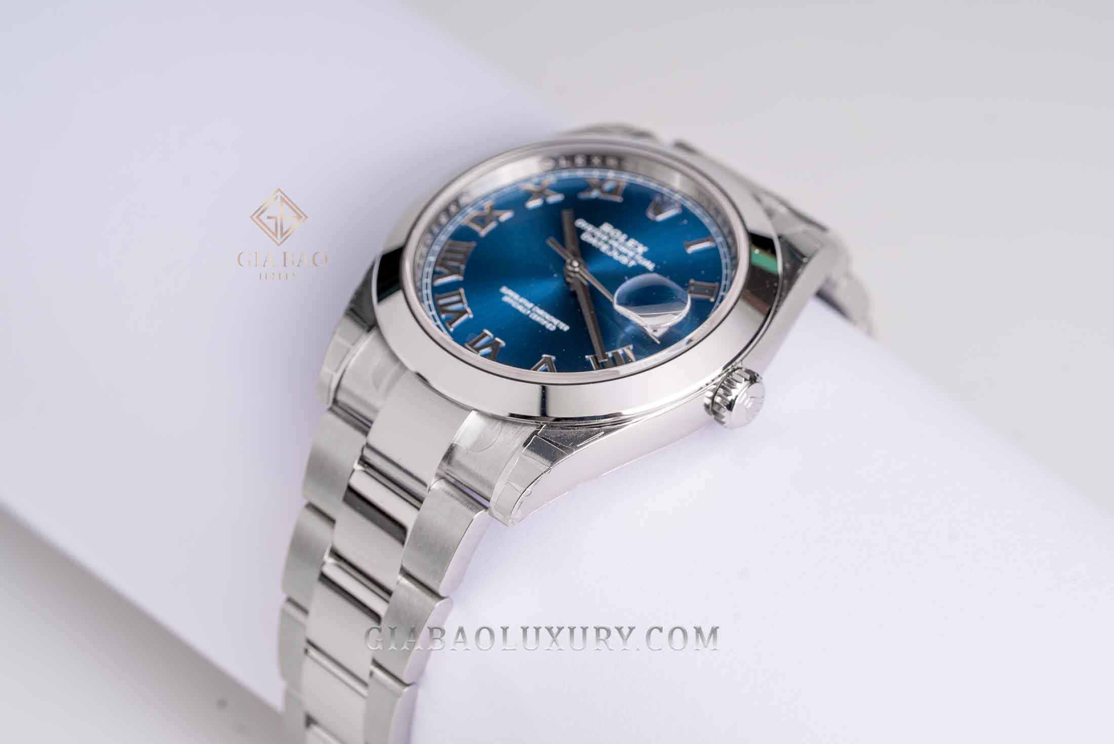 Rolex Datejust 41 126300 Mặt Số Xanh Cọc Số La Mã Dây Đeo Oyster