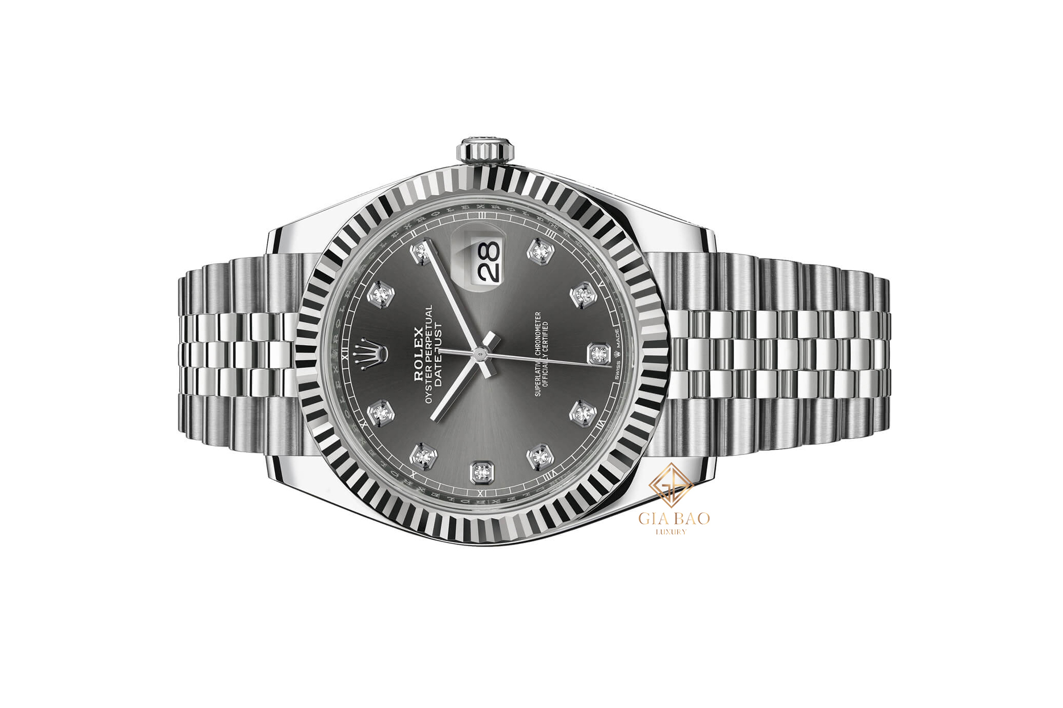 Rolex Datejust 41 126334 Mặt Số Xám Nạm Kim Cương (Like New)