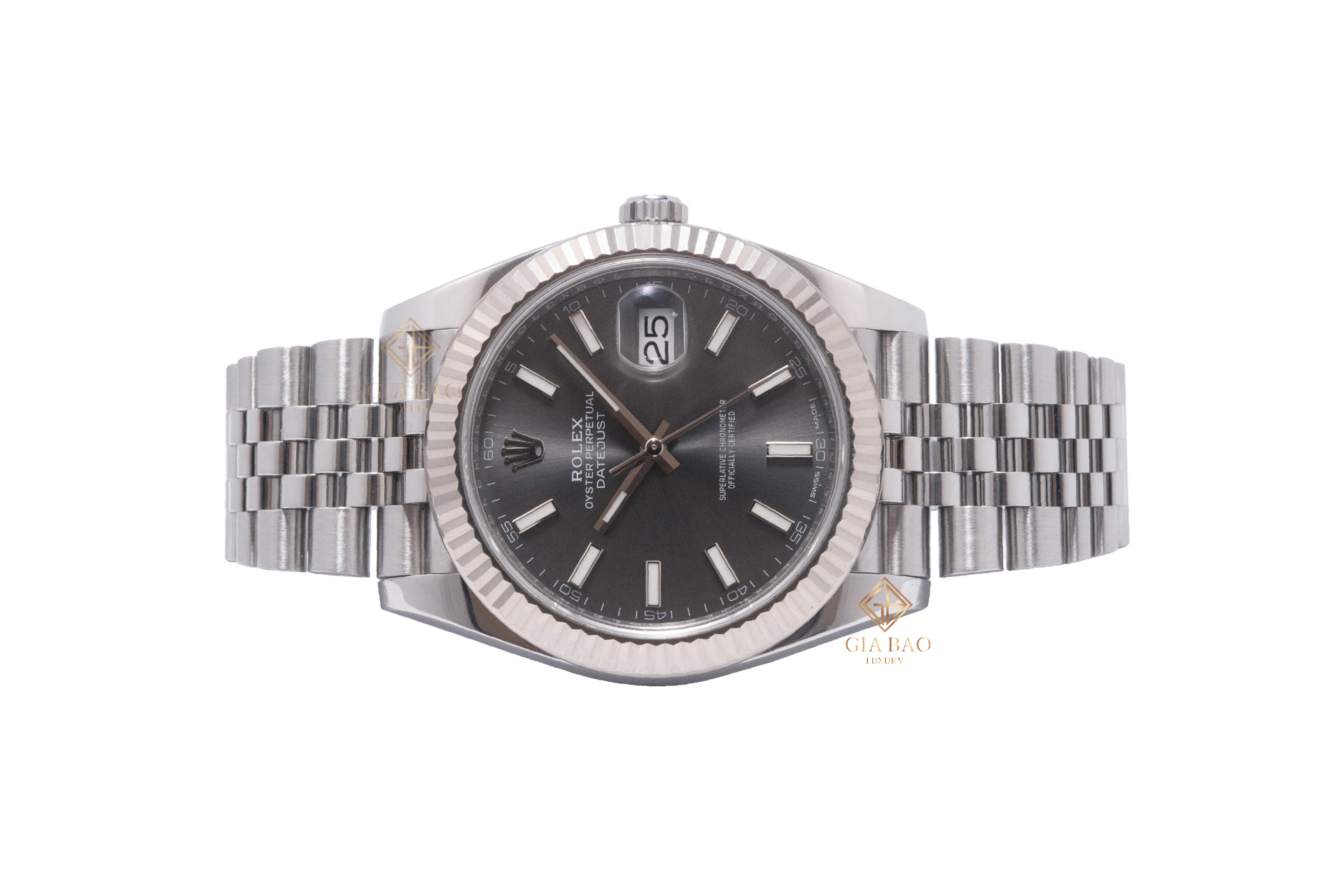 Rolex Datejust 41 126334 Mặt Số Rhodium Cọc Dạ Quang