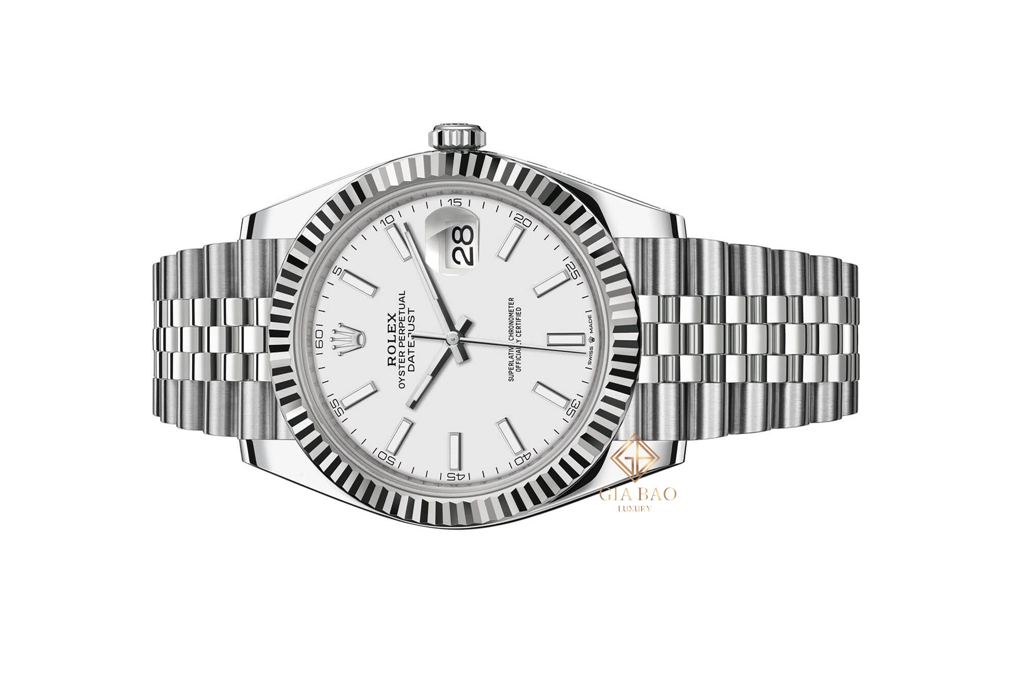 Rolex Datejust 41 126334 Mặt Số Trắng Cọc Số Dạ Quang