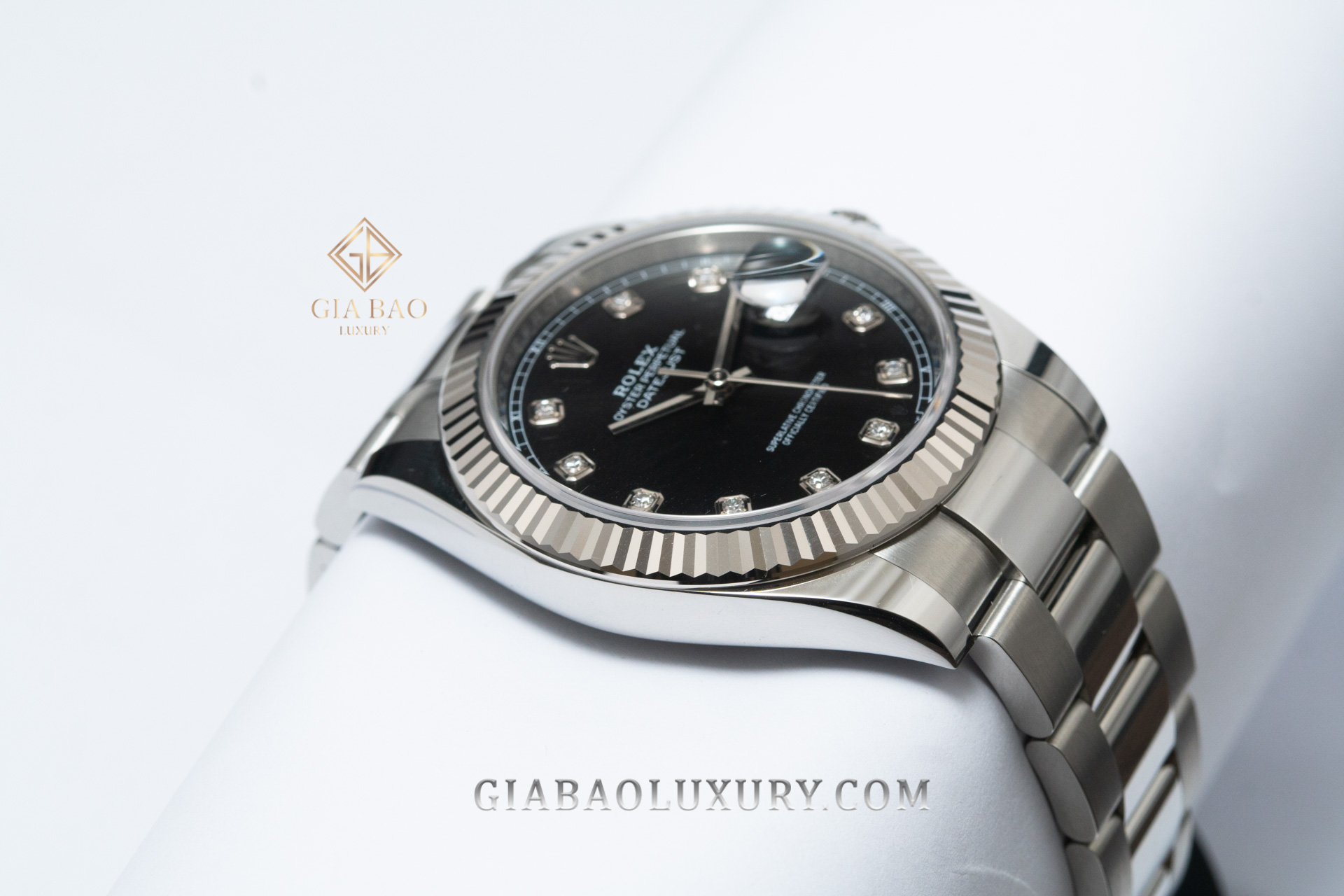 Rolex Datejust 41 126334 Mặt Số Đen Nạm Kim Cương Dây Đeo Oyster