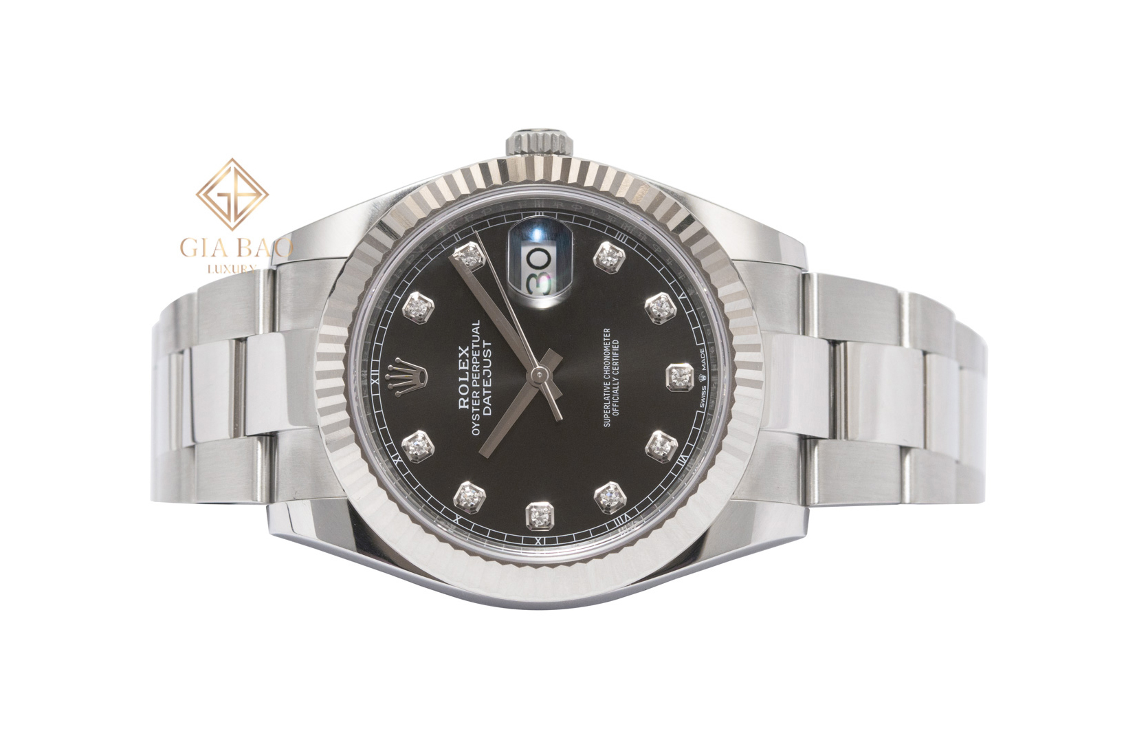 Rolex Datejust 41 126334 Mặt Số Đen Nạm Kim Cương Dây Đeo Oyster