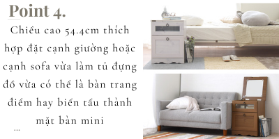 Tủ đầu giường Bistro Japan 5040DNT