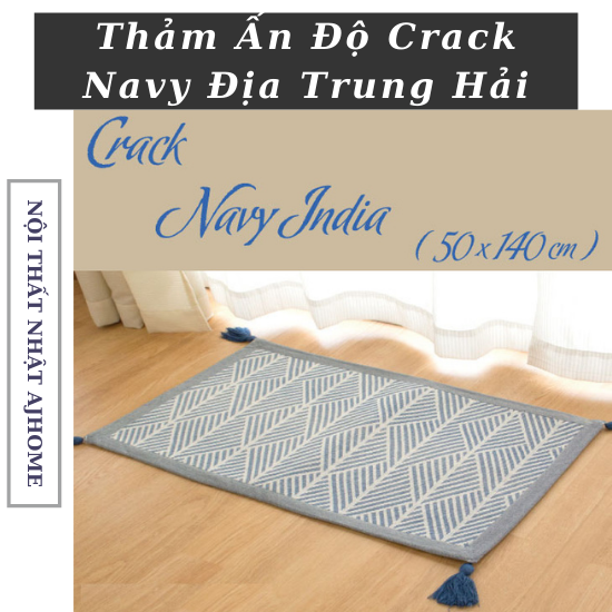 THẢM NHÀ BẾP 1020792386-50x140 CM CRACK NAVY INDIA- HAI MÀU