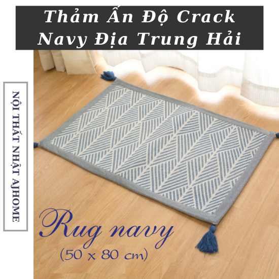 THẢM CỬA CHÍNH 1020577910-50x80 CRACK BE-NAVY INDIA HAI MÀU