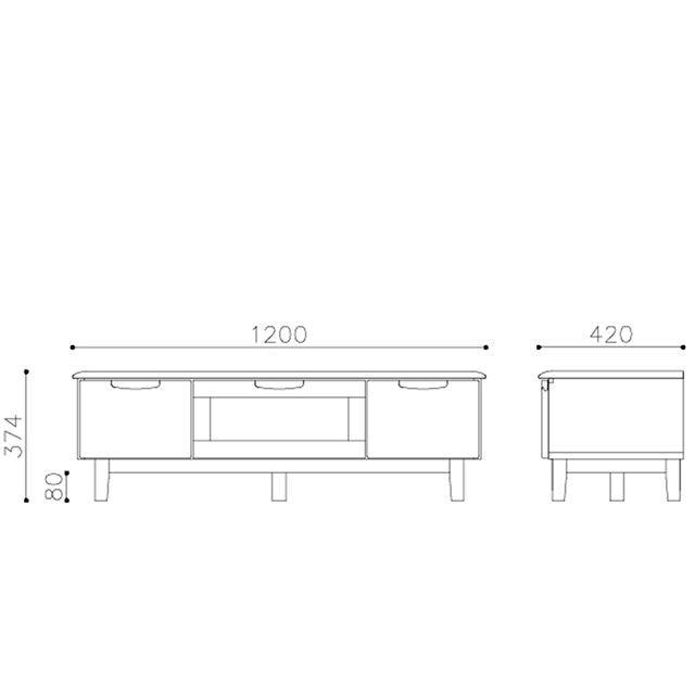 Tủ tivi Eris Japan 120TV Gỗ Alder