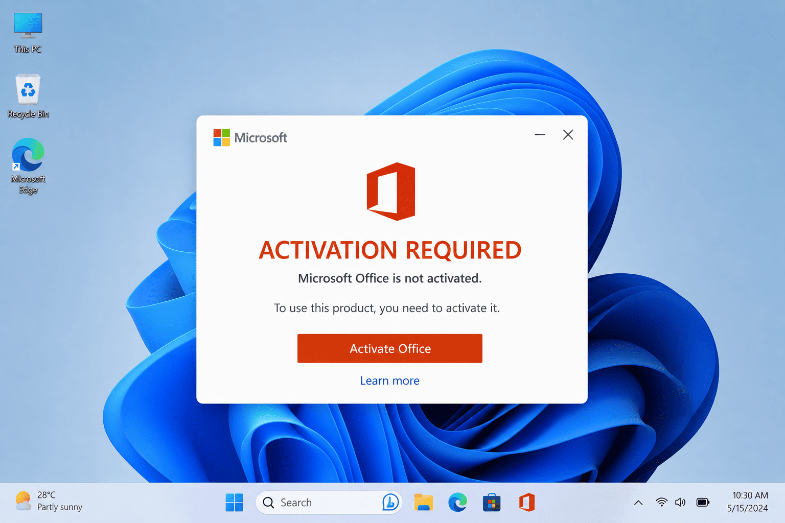 Office Activation Required.