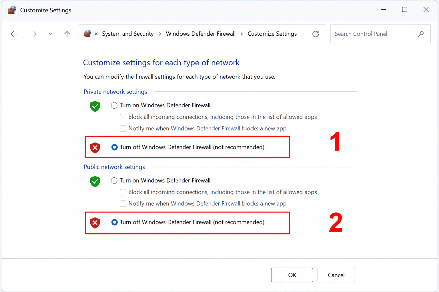 Firewall Rules trên Windows.