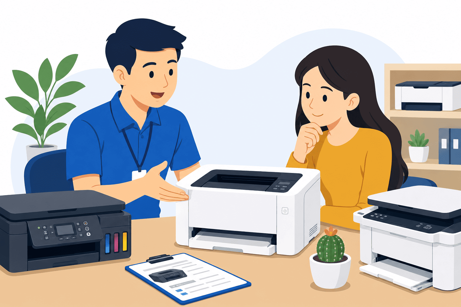 Tư vấn mua máy in tại Gia Thụy Store.