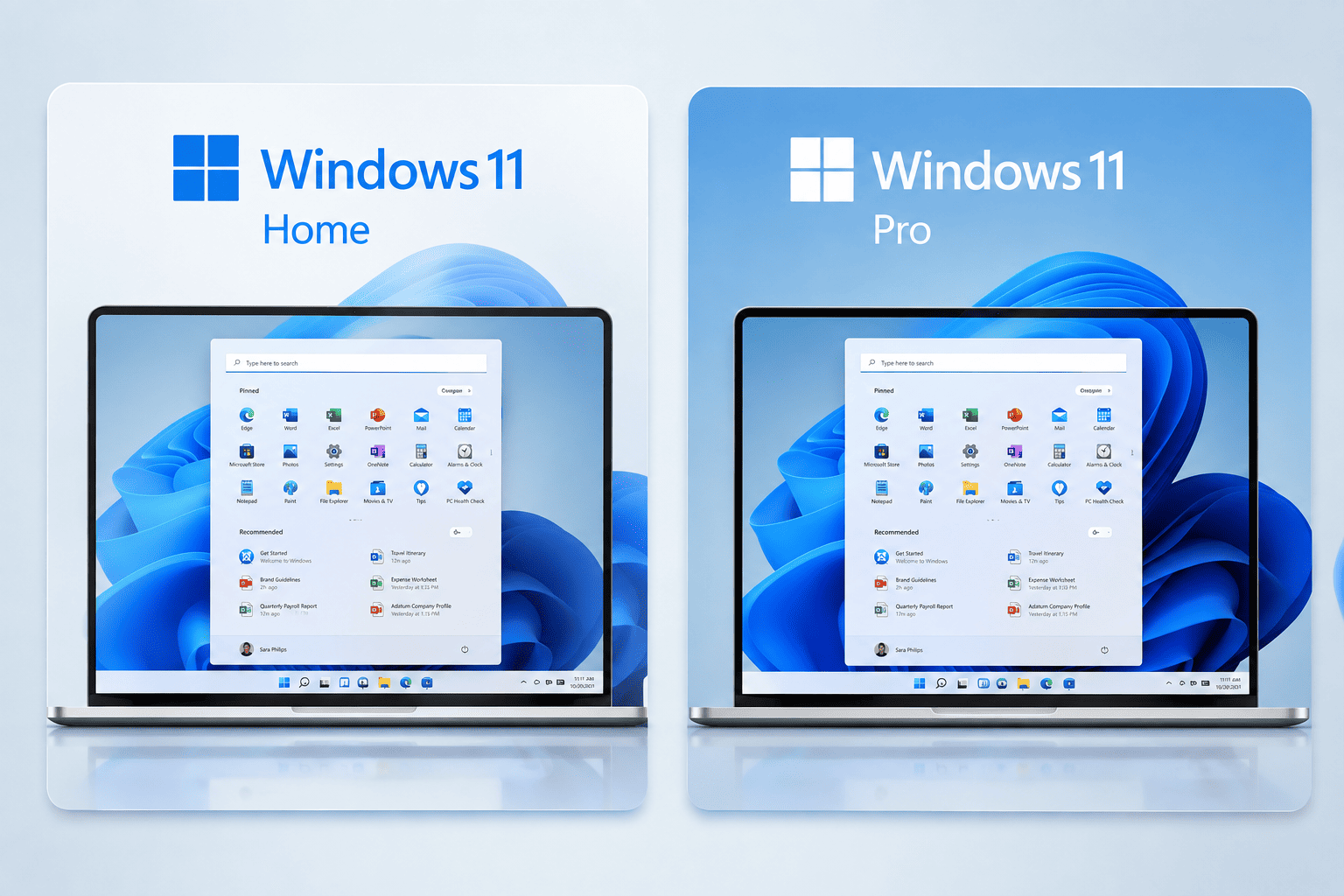 Windows 11 Home và Pro.