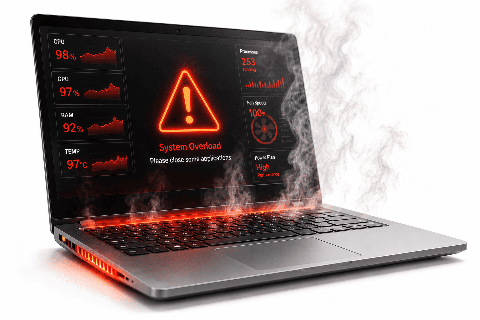Laptop bị nóng khi sử dụng.