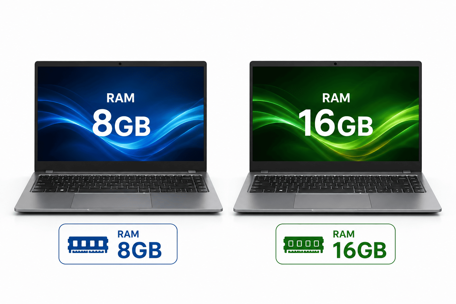 Laptop RAM 8GB hay 16GB.