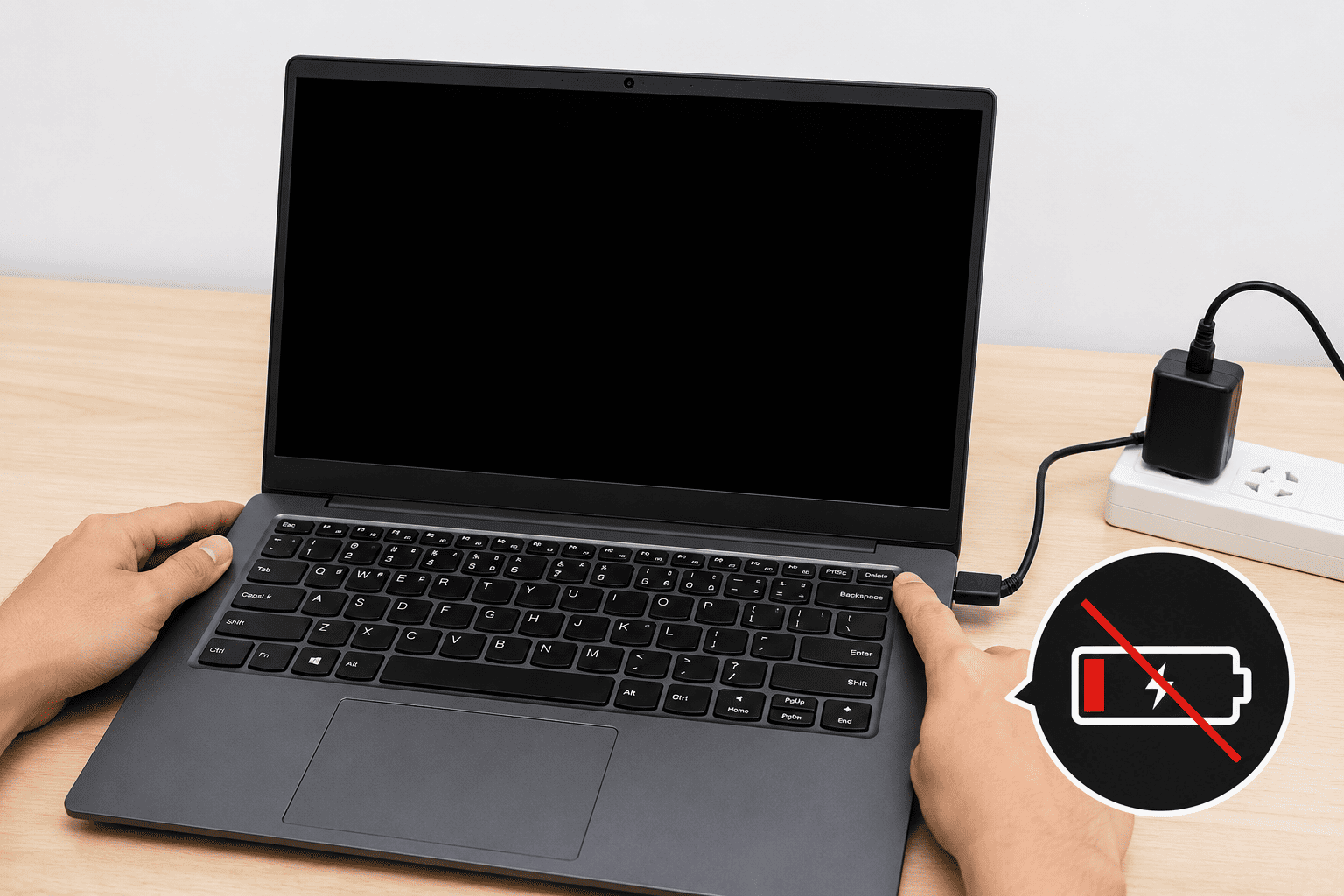 Laptop không lên nguồn.