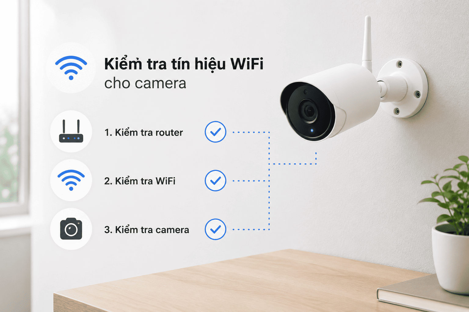 Kiểm tra tín hiệu WiFi cho camera