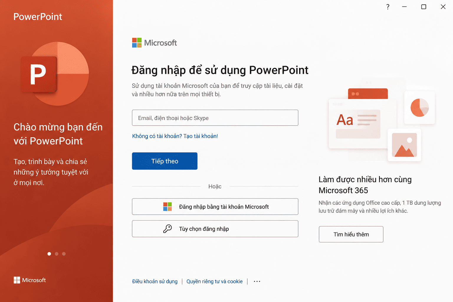 Tính năng PowerPoint bản quyền hỗ trợ tạo bài thuyết trình chuyên nghiệp