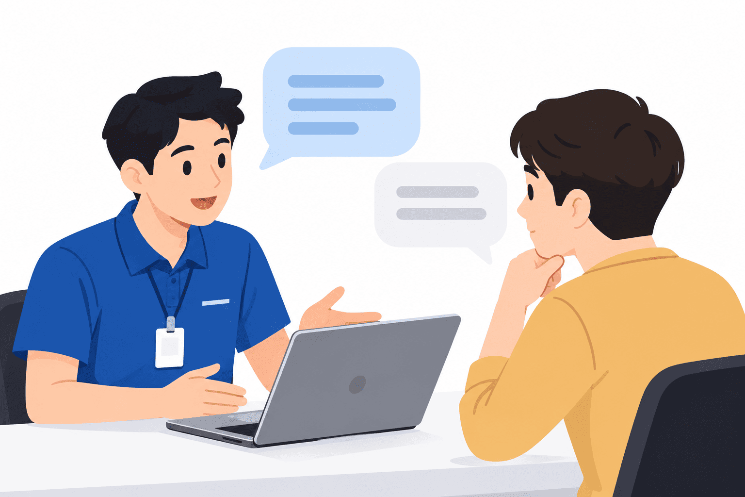 Kỹ thuật viên kiểm tra laptop và máy in tại BMT